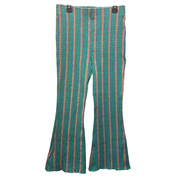 Free People Womens Fine Line Slim Striped Smocked Flare Pants Size L - Picture 5 of 11